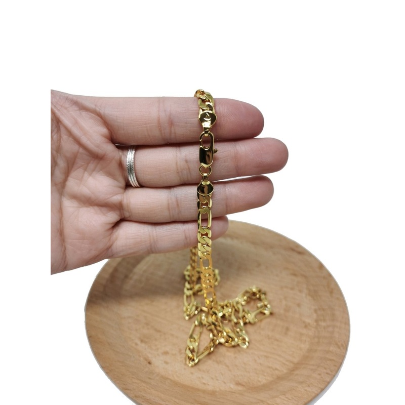 23.5” Ready to Use 24K Gold Filled Figaro Necklace Chain, Layering Unique Chain Perfect for Pendant Charm Necklace, Statement 4mm Figaro Necklace w/ Lobster Clasps | CN-421  Clearance Pricing