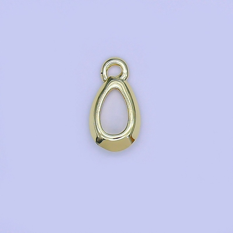 24K Gold Filled 10mm Mini Teardrop Oval Bezel Findings | Z-1099