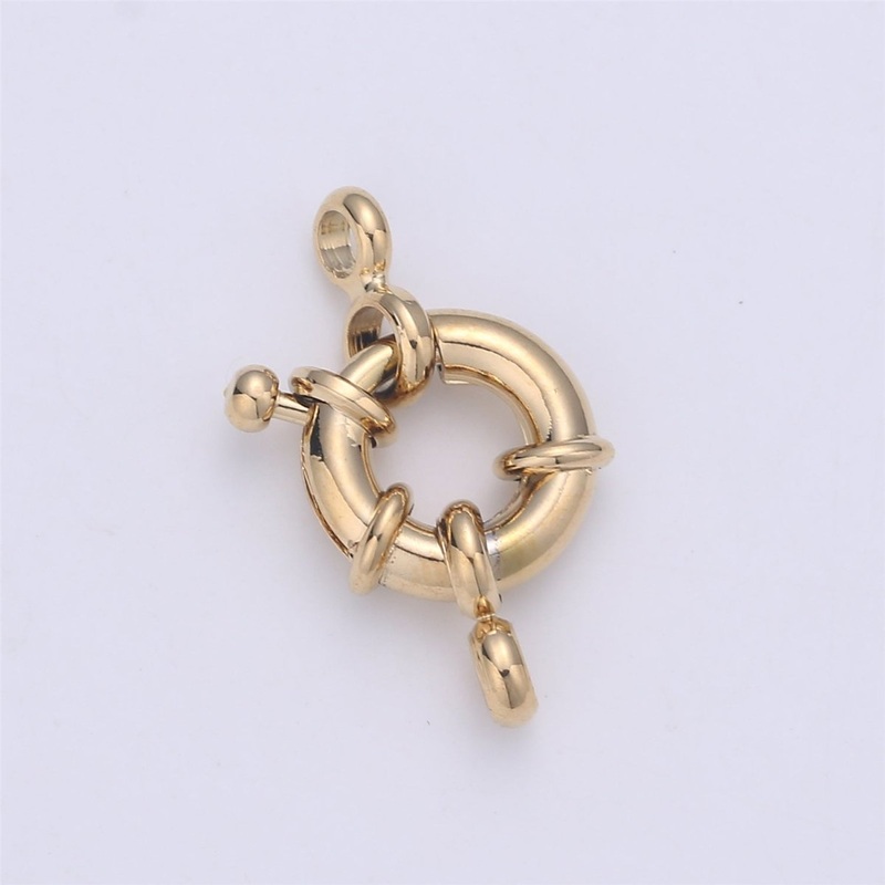 24K Marine Ship Sailor Clasp with Rings For Jewelry Making Necklace Bracelet Anklet L-148~L-149 10mm