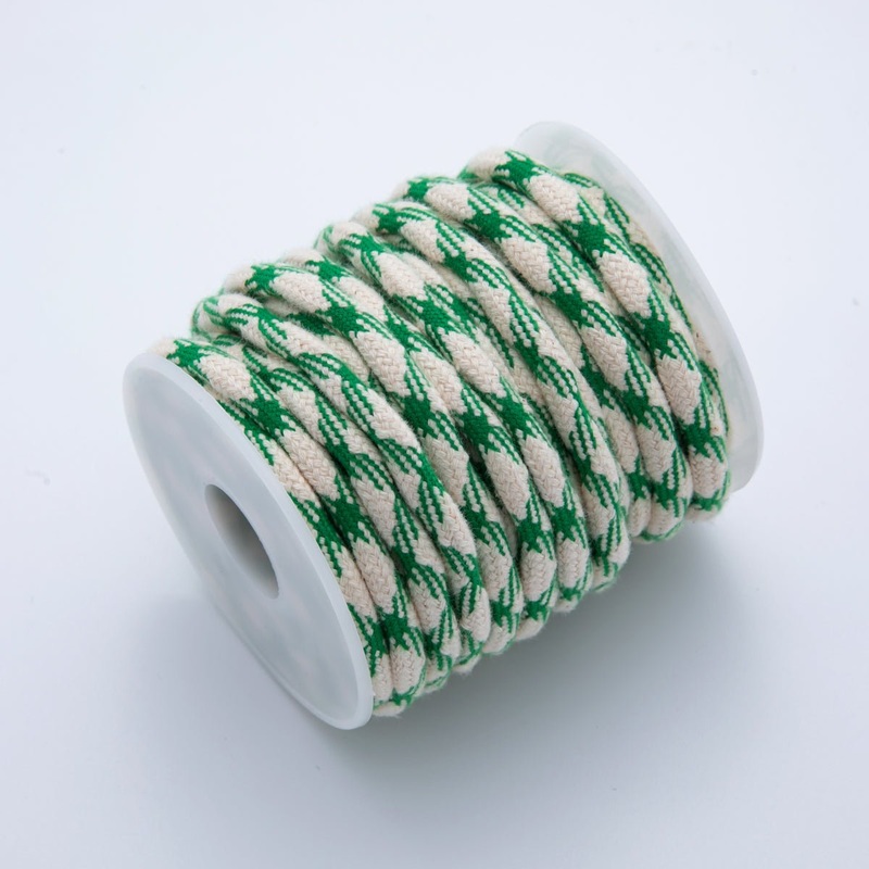 6mm Green-Beige Braided Summer Sport Cord Necklace Bracelet Finding by Yard | Roll-1644