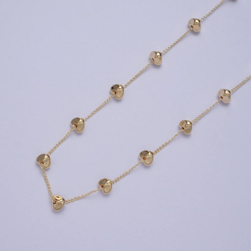 Gold Satellite Abstract Bead Chain Wholesale by Yard For Jewelry Making Component | ROLL-839 Clearance Pricing