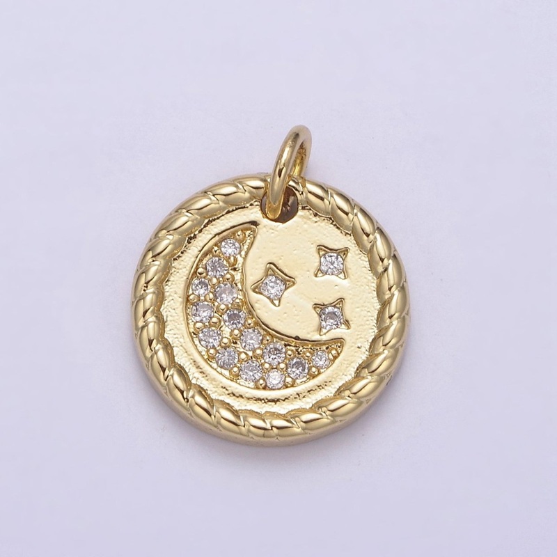 Mini Celestial Charm 14k Gold Filled Crescent Moon Star Charm Add on Charm for Bracelet Necklace Earring N-810