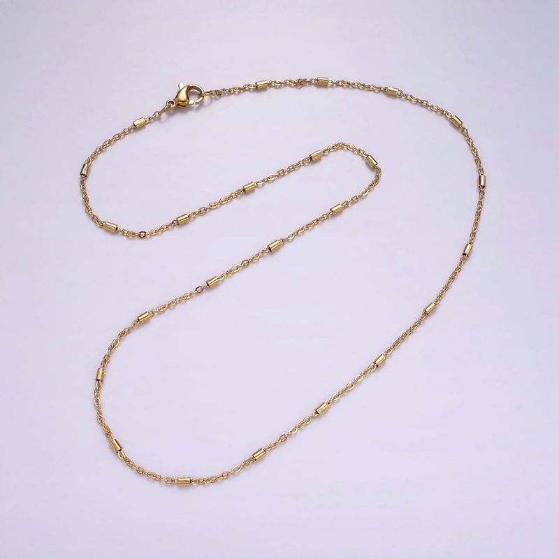Stainless Steel 2mm Tube Satellite Chain 18 Inch Necklace | WA-2355