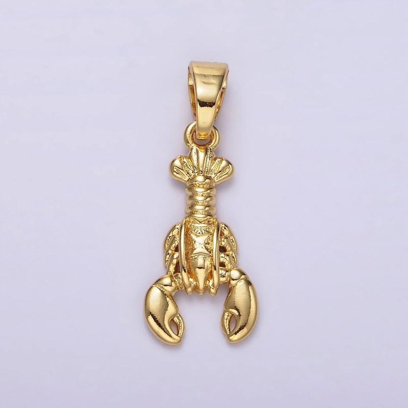 14K Gold Filled Lobster Crustacean Sea Animal Pendant | AH044