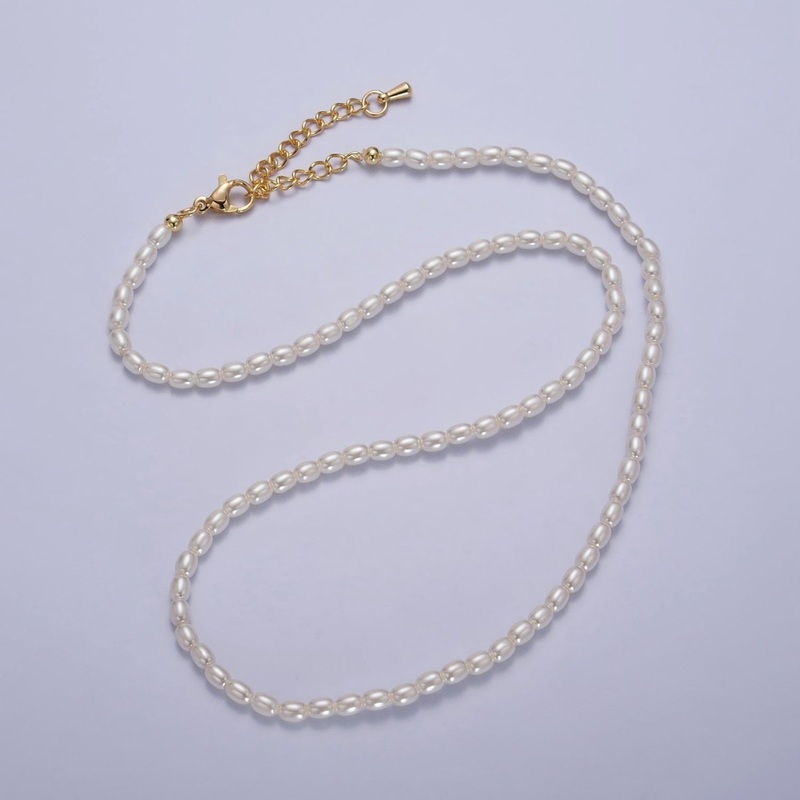 24K Gold Filled Pearl Necklace Freshwater Pearl Necklace Handmade 3mm Classic Minimalist Necklace | WA-1560 Clearance Pricing