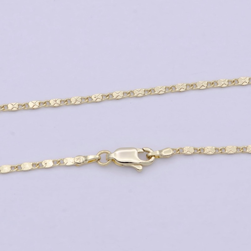 Dainty 14K Gold Filled Scroll Chain for Woman Necklace 17.7 inch | WA-798 Clearance Pricing