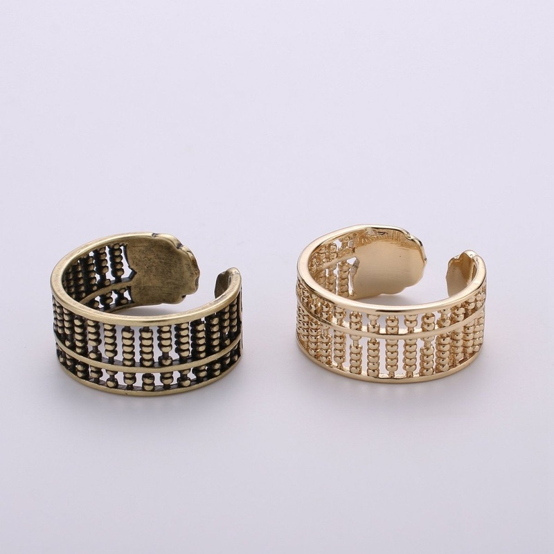 Gold Beaded Ring, Statement Ring, Chunky Dome Ring, Stackable Ring Thick Gold Ring Antique Gold Ring adjustable ring, R-013 R-014 Gold