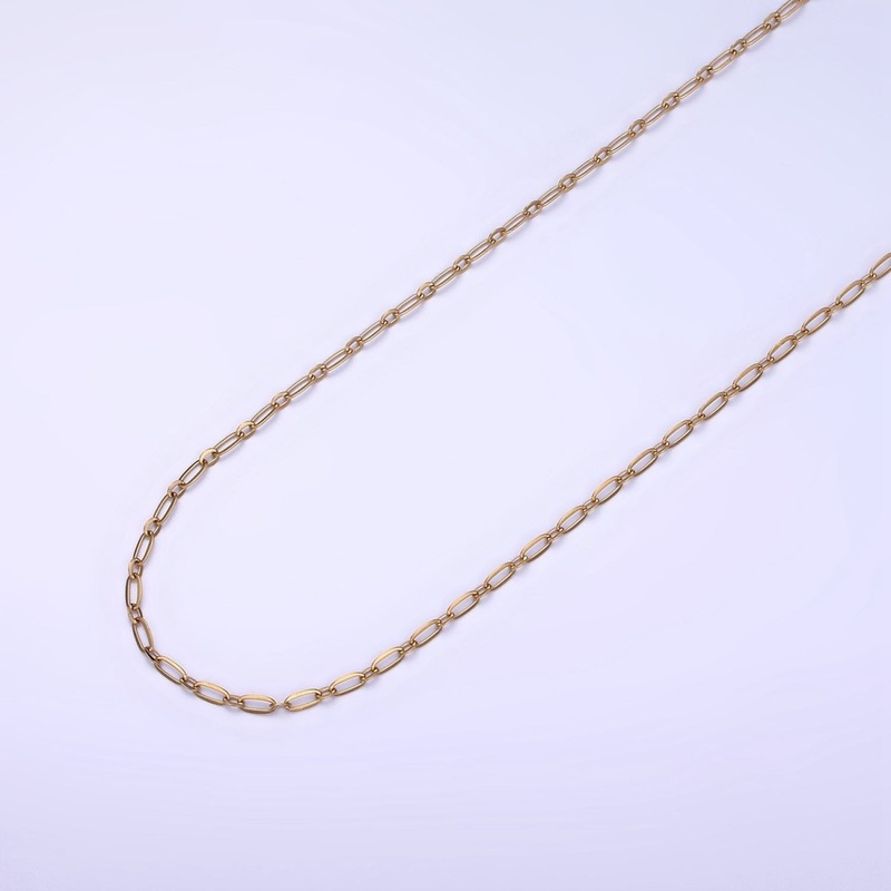 Gold Stainless Steel Paperclip Chain Oval Cable Link Chain by Yard | ROLL-1468 Clearance Pricing