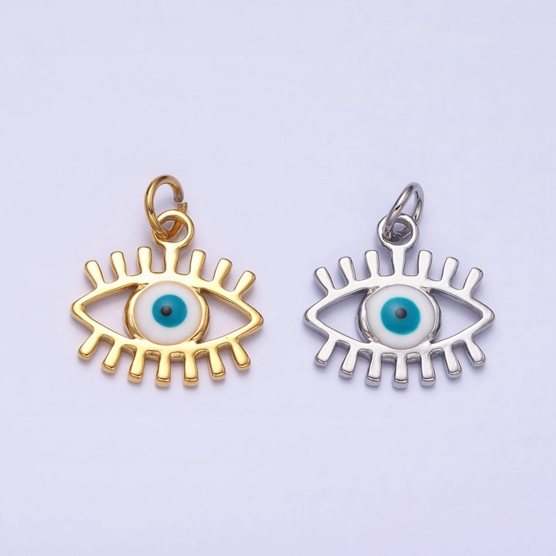 Mini Gold Evil Eye Charm for Amulet Protection Jewelry AC442 Gold