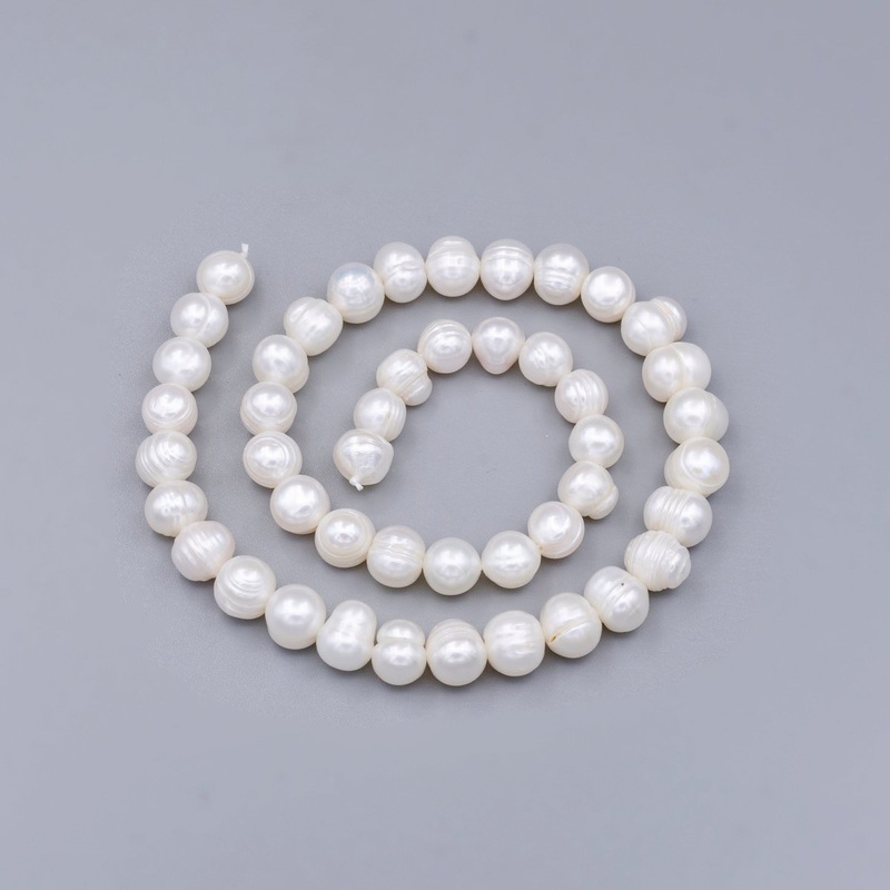 Natural 8.5mm AAA White Round Button Pearl Strand Jewelry Making | WA-1658 Clearance Pricing