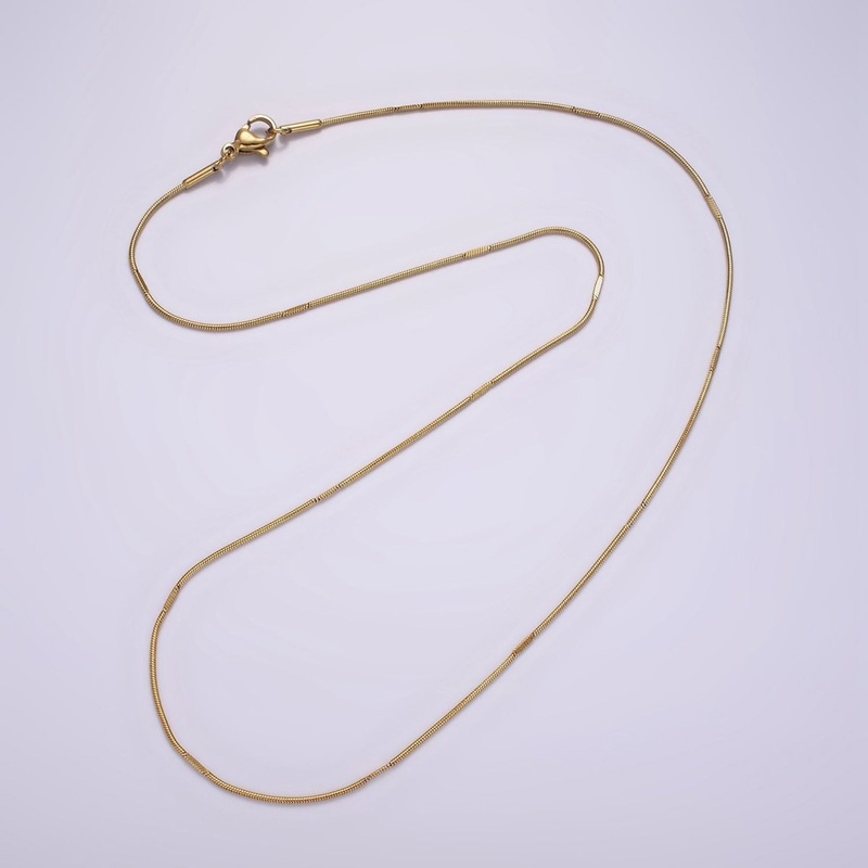 Stainless Steel 1mm Snake Cocoon Chain 18 Inch Necklace | WA-2371