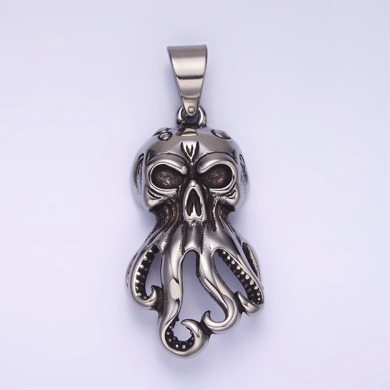 Stainless Steel Octopus Charms Monster Alien Pendant | P1432