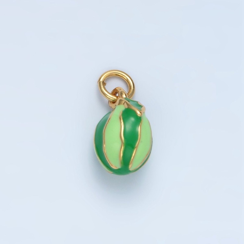 14K Gold Filled Watermelon Fruit Enamel Mini Charm | AG949