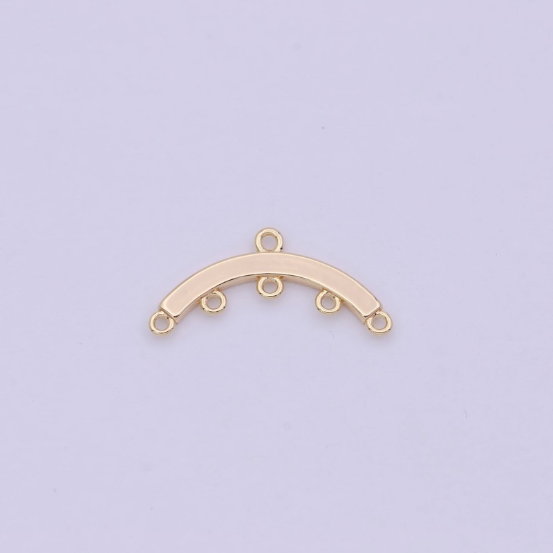16K Gold Filled Multiple Loop Curved Connector Findings | L569
