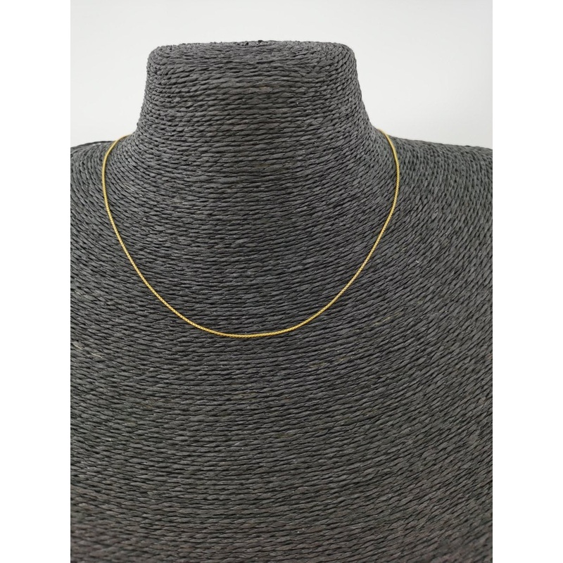 17.5 inch Box Chain Necklace, 24K Gold Plated Box Finished Necklace For Jewelry Making, Dainty 0.7mm Box Necklace w/ Spring Ring | CN-307  Clearance Pricing