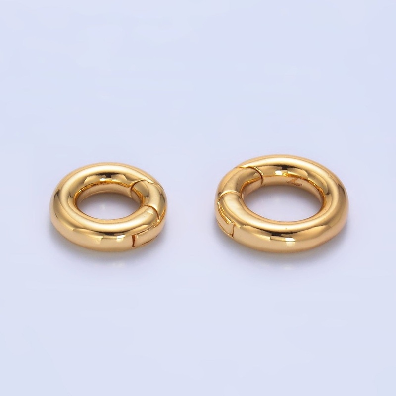 24K Gold Filled 10.5mm, 12mm Round Push Spring Gate Finding | Z1041 Z1042 10.5mm