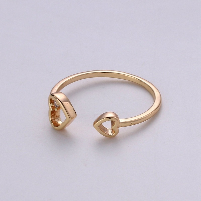 Minimalist Heart Ring,  Dainty Gold Ring, Stacking Ring, Heart Ring, Open Heart Ring, Heart Rings, Artsy Heart Ring, Gift for her woman R-058