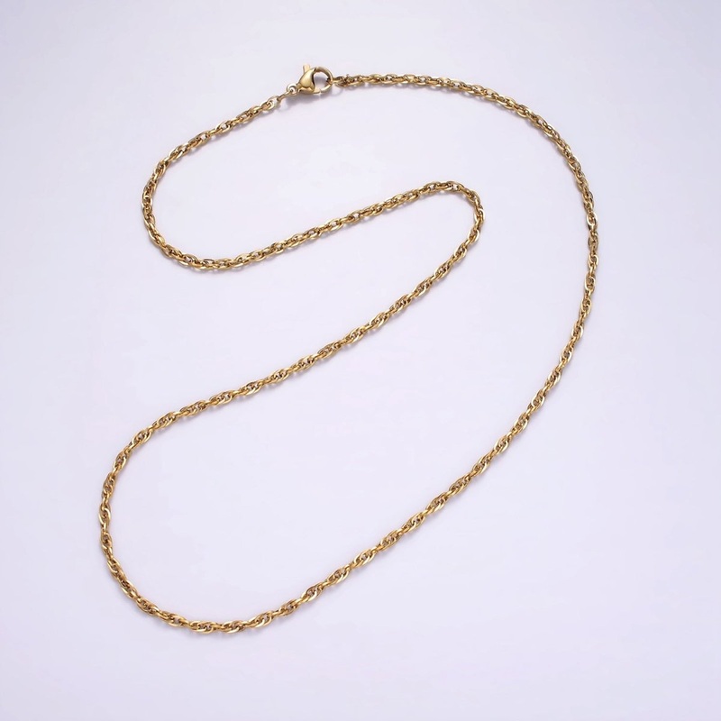 Stainless Steel 2mm Singapore 18 Inch Necklace | WA-2352