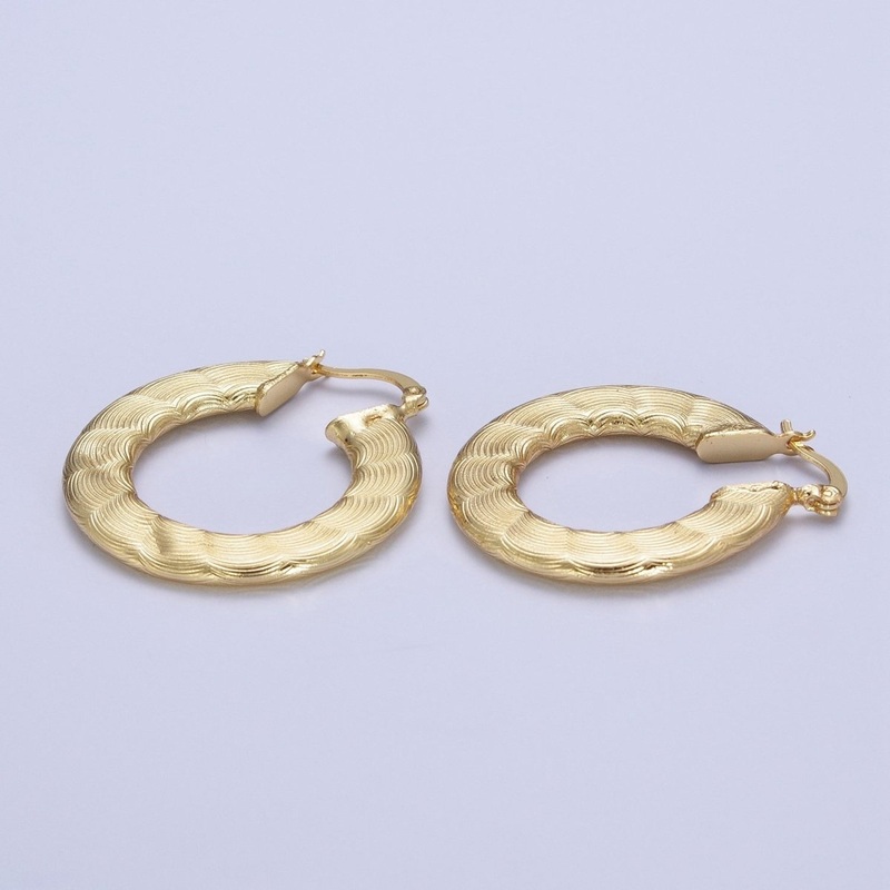 Unique Gold Hoops Pattern Earring for Fashion Statement Jewelry T-024