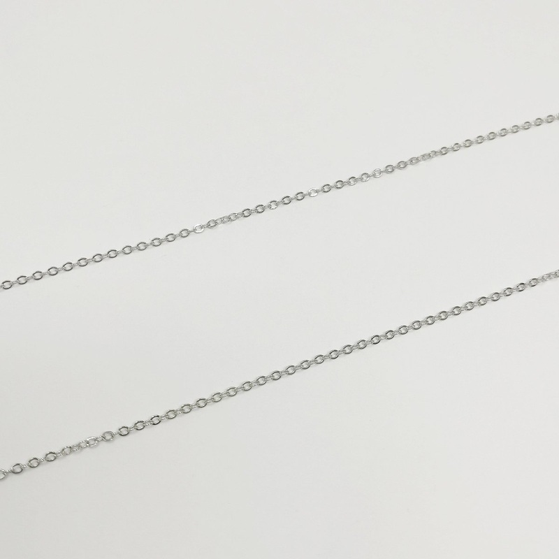 White Gold Filled Dainty 1.8mm ROLO Roll Chain Sold by Yard For Jewelry Making | ROLL-408