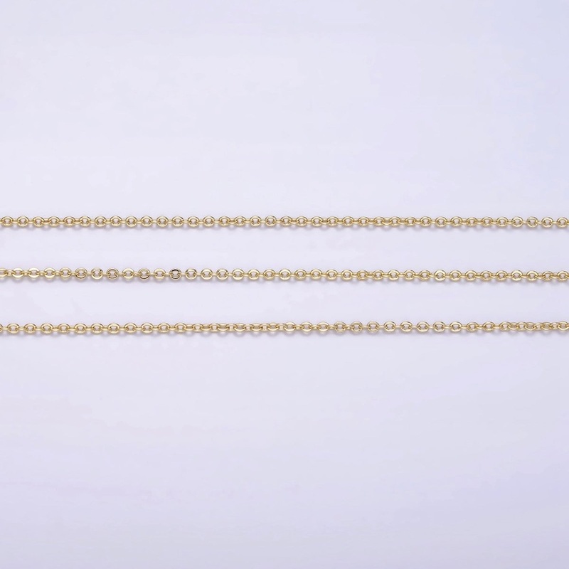 14K Gold Filled 1.2mm Dainty Cable Chain 18 Inch, 16 Inch, 20 Inch Layering Chain Necklace | WA-2117 – WA-2119 15.75 Inch