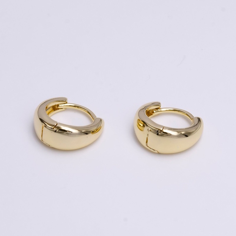 14K Gold Filled 13mm Minimalist Dome Huggie Earrings | AE578 Gold