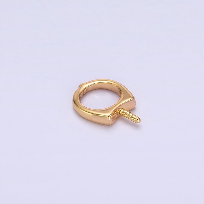 18k Gold Filled Round Plain Peg Bail Hold for Half Drill Pearl and Bead Bail Charm Jewelry Findings Supplies | Z-488