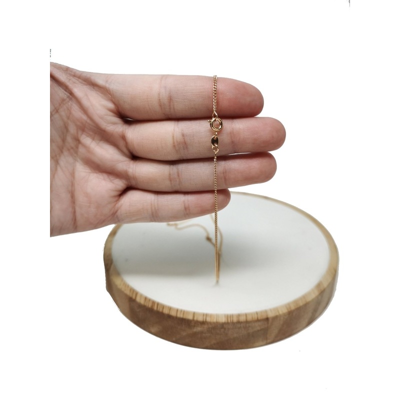 18K Gold Plated Chain – Curb Chain Necklace – 17.7 Inches Gold Curb Necklace w/ Spring Rings | CN-745  Clearance Pricing