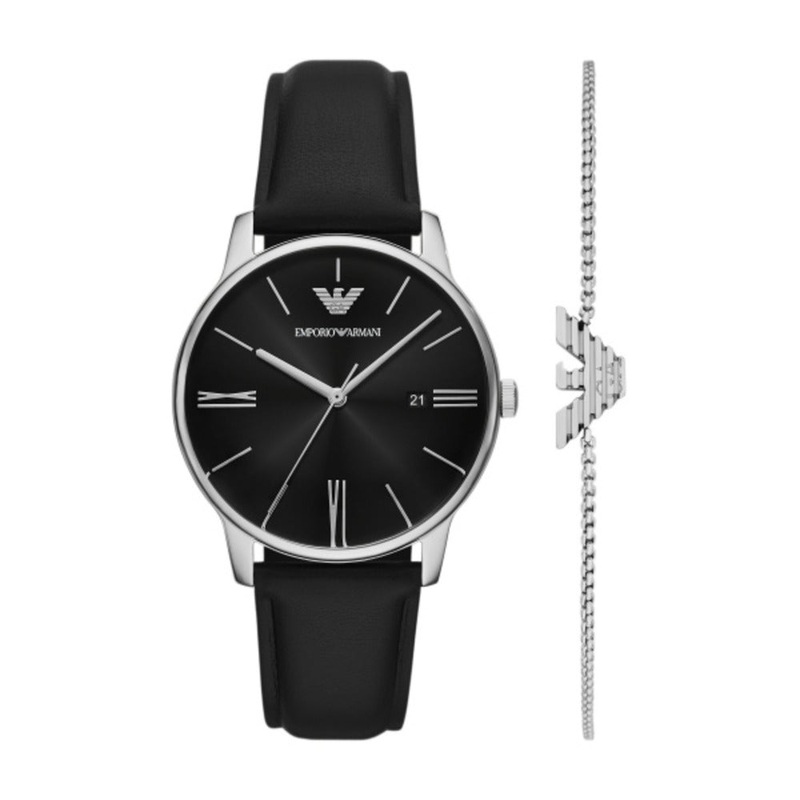 Men Minimalist Black Watch Set