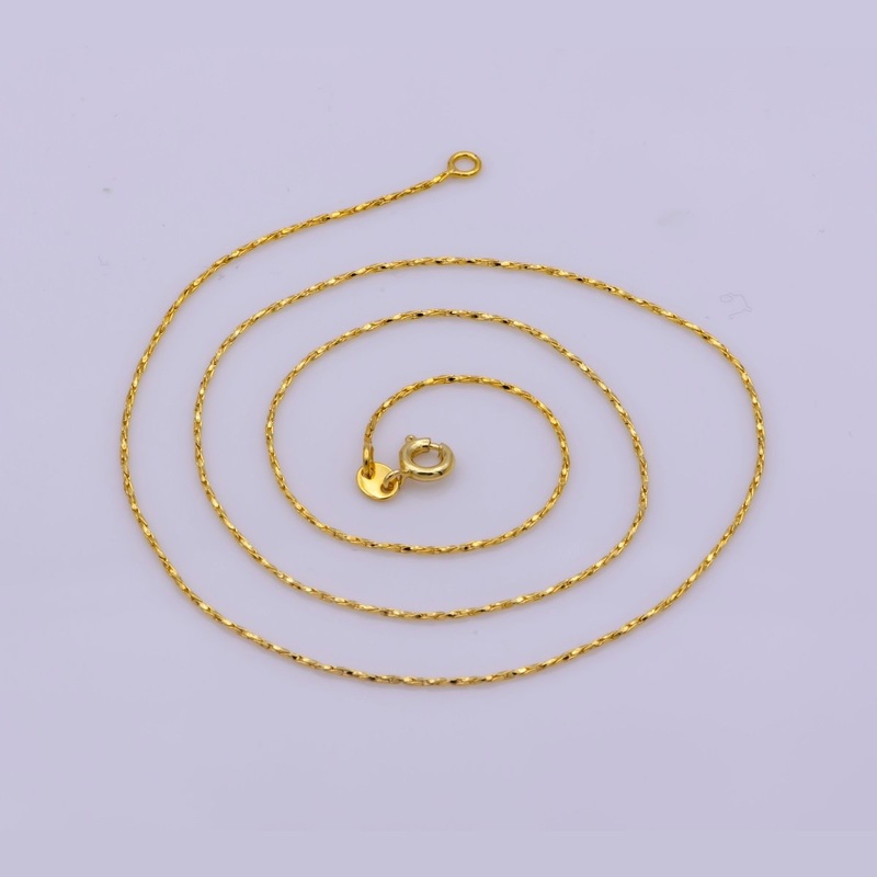 0.8mm Dainty Wheat 18 Inches Layering Chain Necklace w. Spring Ring | WA-396 Clearance Pricing