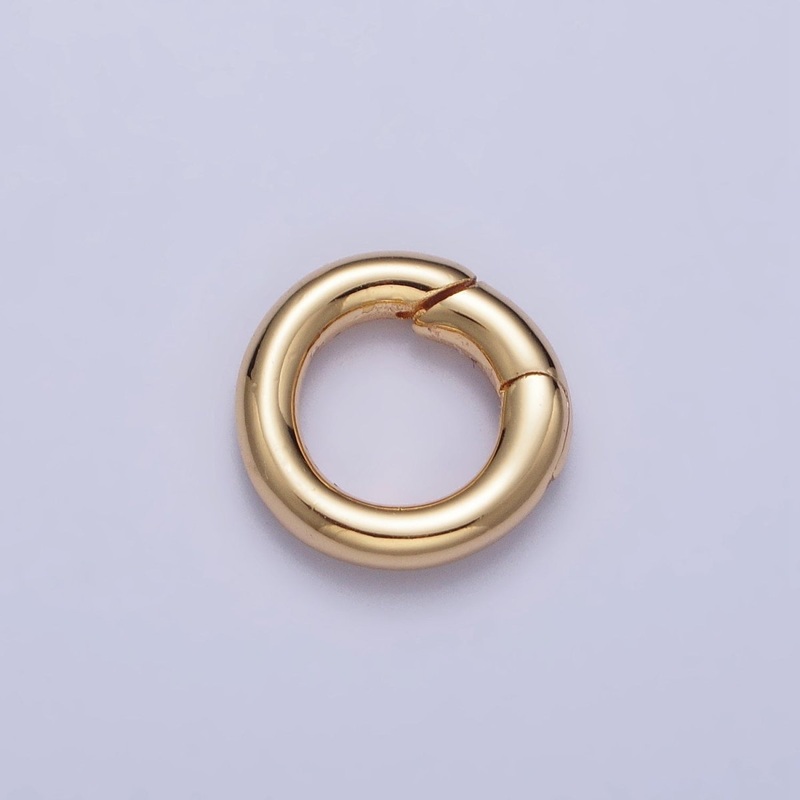 13mm Gold Rounded Push Spring Gate Ring Jewelry Making Closure Enhancer Supply | Z-105