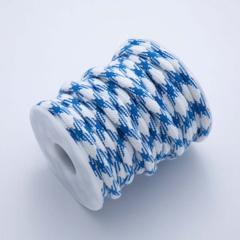 5mm Blue-White Braided Summer Sport Cord Necklace Bracelet Finding by Yard | Roll-1632