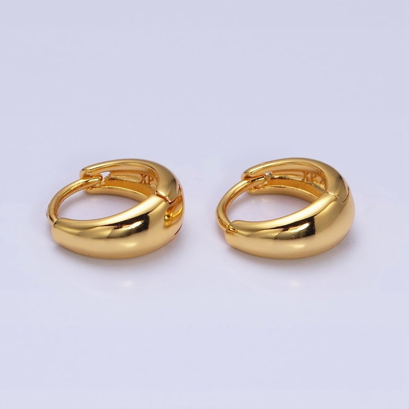 14K Gold Filled 11mm Mini Round Dome Cartilage Huggie Earrings | AD1372