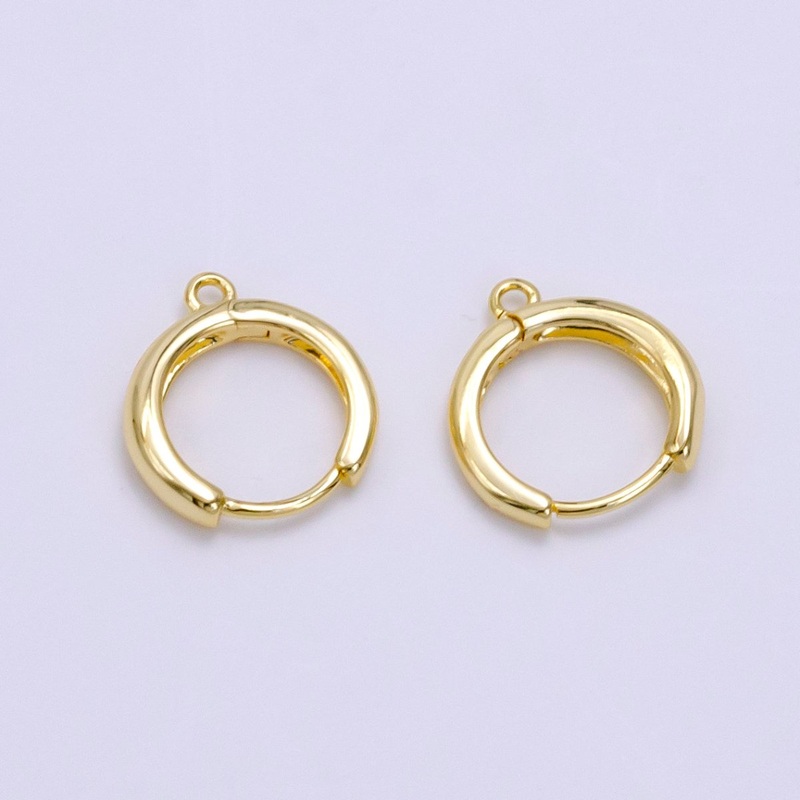 14K Gold Filled 15mm Huggie Hoop Earrings Findings | Z663