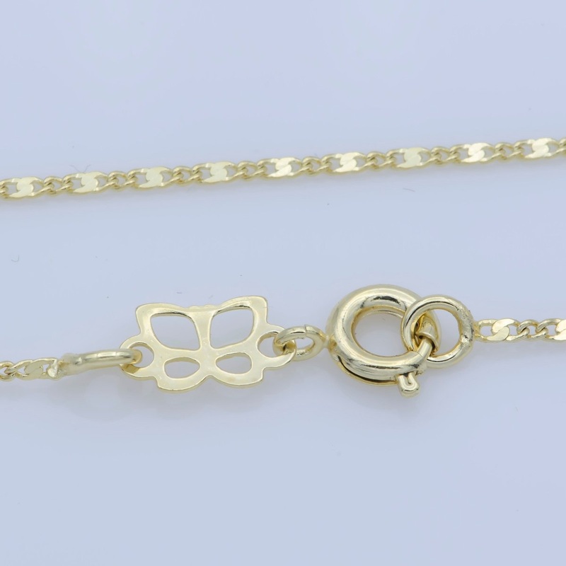 14K Gold Filled Dainty 1mm Unique Anchor Link 18 Inch Layering Chain Necklace | WA-213 Clearance Pricing