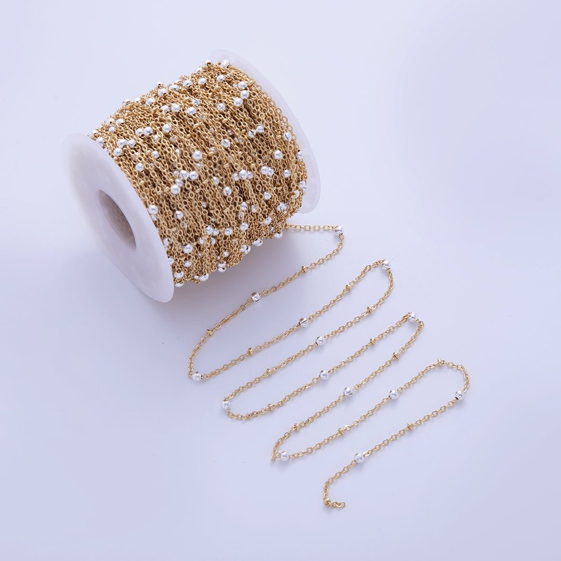 16K Gold Filled Mixed Metal Satellite Cable Unfinished Chain by Yard | Roll-1579