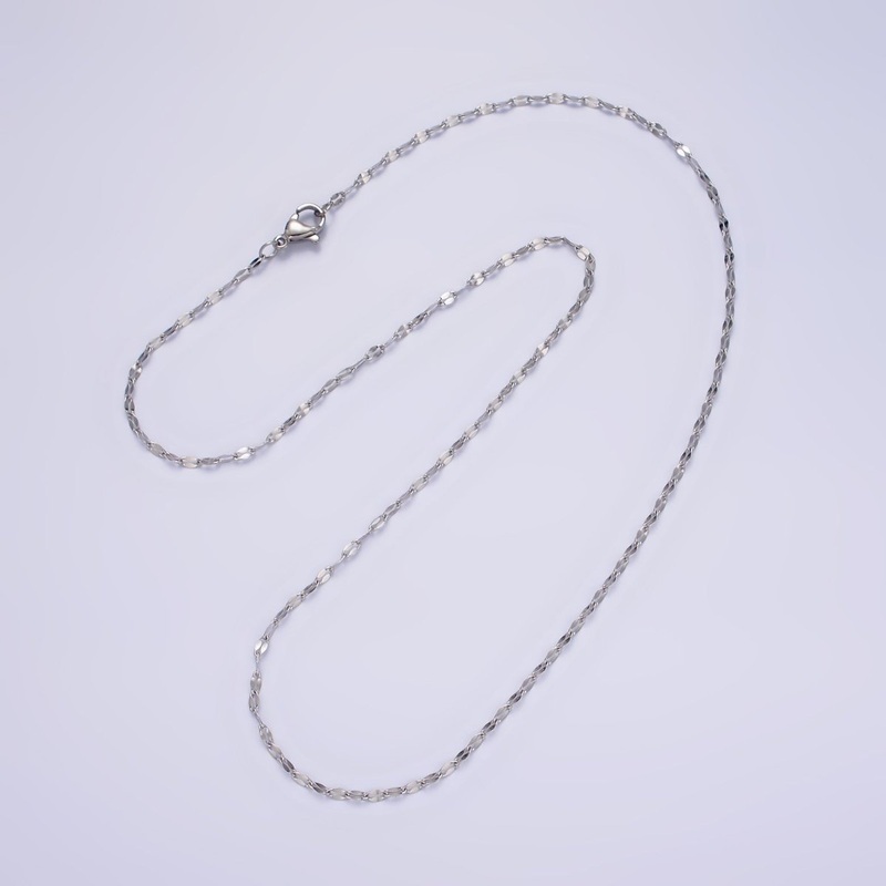 18” Ready to Use Stainless Steel Flat Cable Link Chain, Layer Necklace | WA-2100 Clearance Pricing