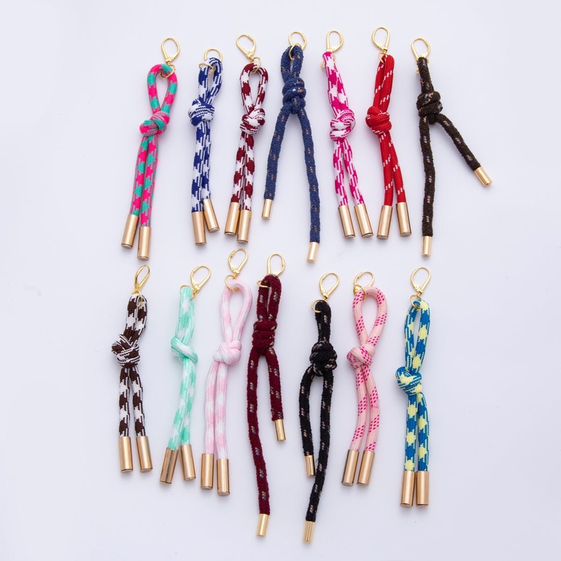 18K Gold Filled Colorful Summer Knot Cord Earring Drop | AJ-158 – AJ-167 Blue