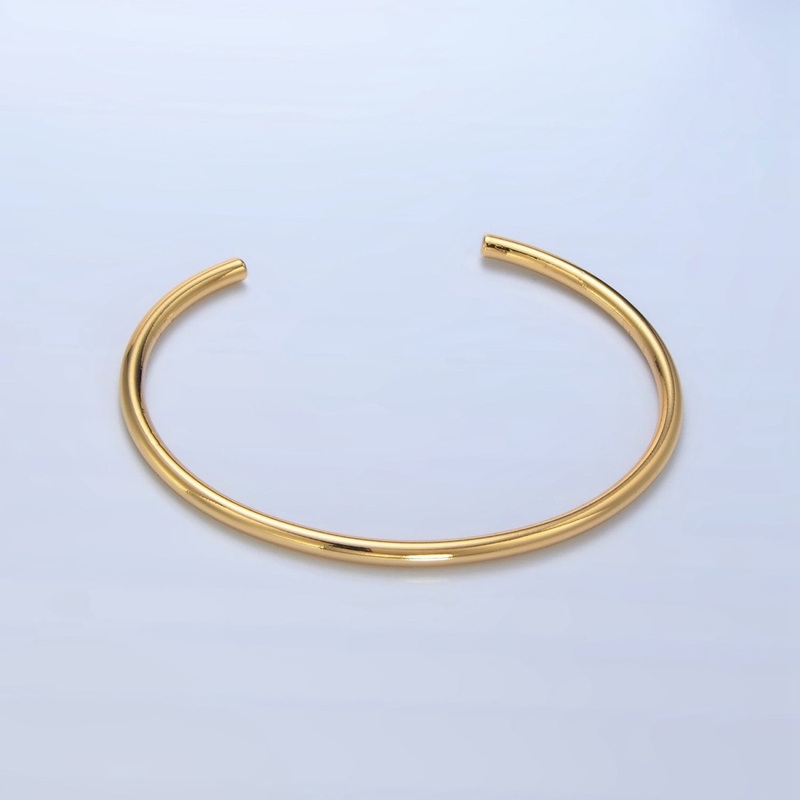 24K Gold Filled Minimalist Band Cuff Bangle Bracelet | WA-2632