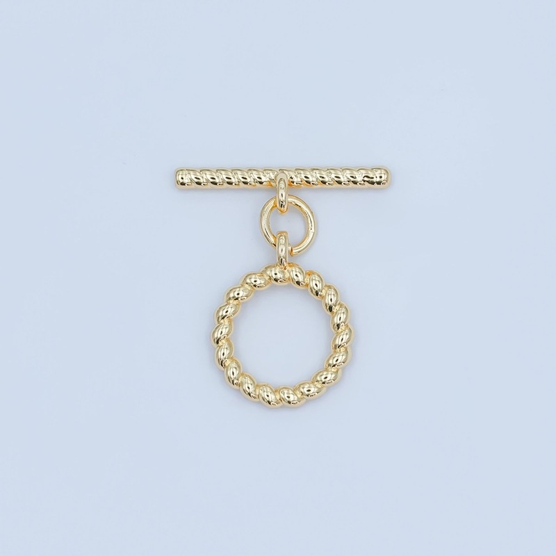 24K Gold Filled Twisted Croissant Minimalist Toggle Clasps Closure Findings | Z1105