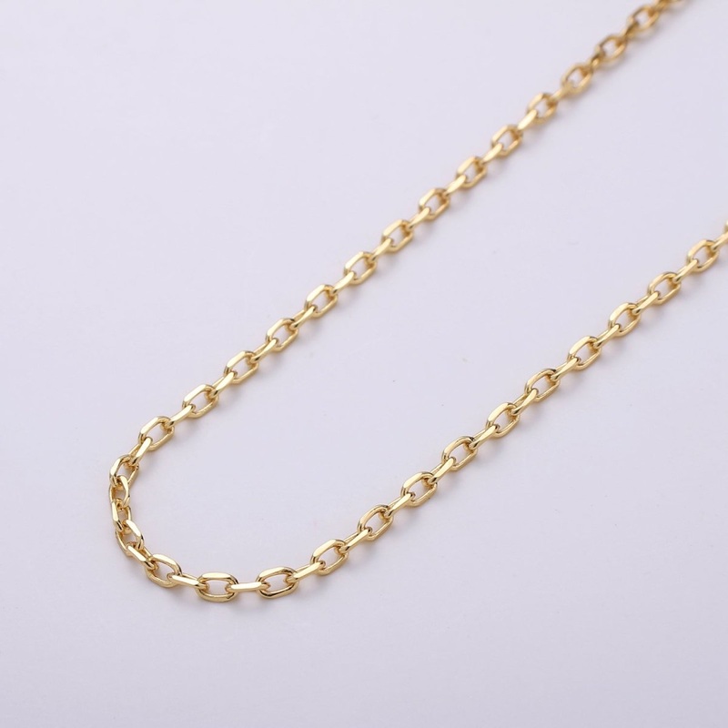 OS Gold Rolo Cable Chain by Yard, Oval Link Chain, Wholesale bulk Roll Chain for DIY Jewelry , Thickness 2.6 mm | ROLL-159