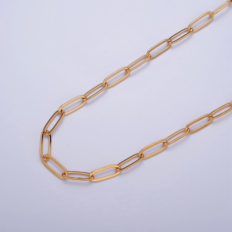 PaperClip Unfinished Chain, 12mm x 4.5mm, 24k Gold Filled Chain 19.5 inch long | WA-1385 Clearance Pricing