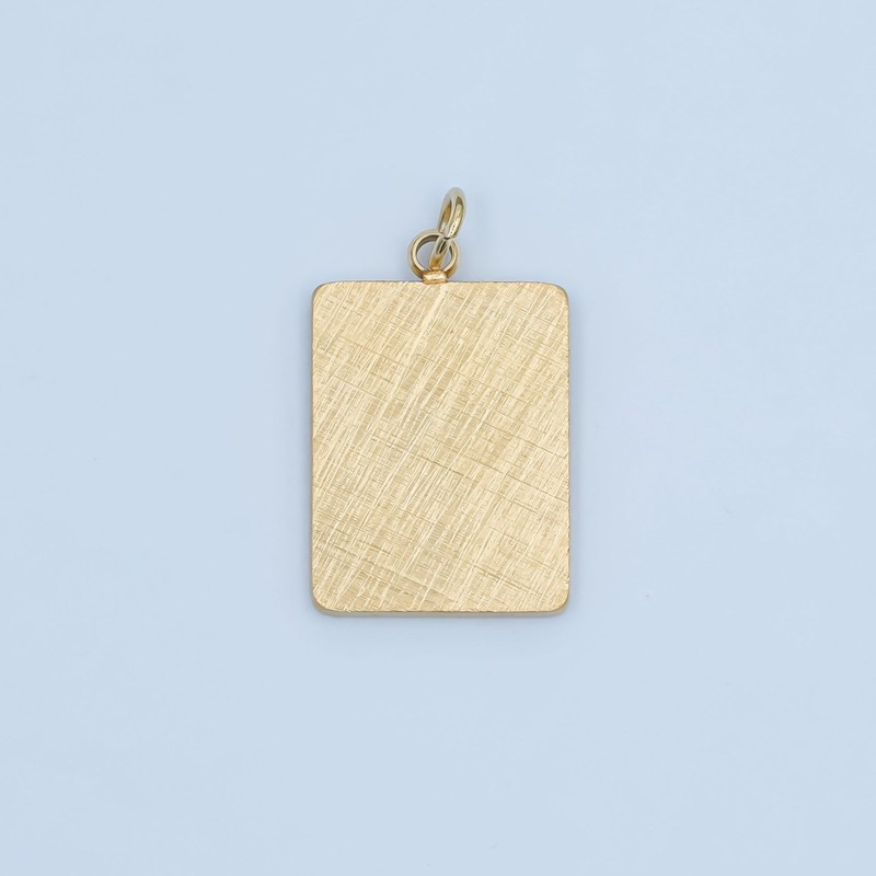 Stainless Steel 18mm Minimalist Rectangular Charm | P611