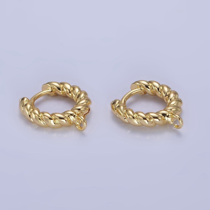 14K Gold Filled 13mm Croissant Cartilage Huggie Drop Earrings Findings | K-029