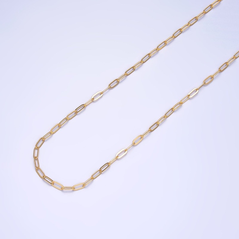 24K Gold Filled 2.2mm Minimalist Paperclip Unfinished Chain by Yard | Roll-1543