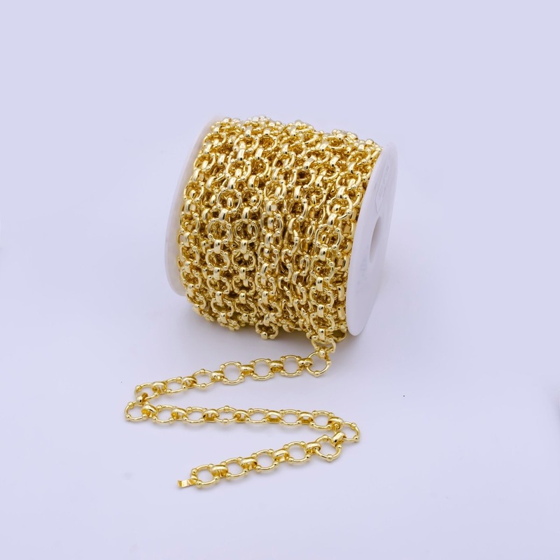 24k Gold Filled Chunky Gold Cable Chain for Statement Jewelry Layer Necklace Chain by Yard | ROLL-801 Clearance Pricing