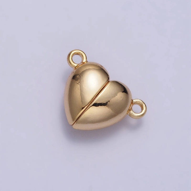 OS 16mm Gold Magnetic Heart Connector Jewelry Closure | Z-064