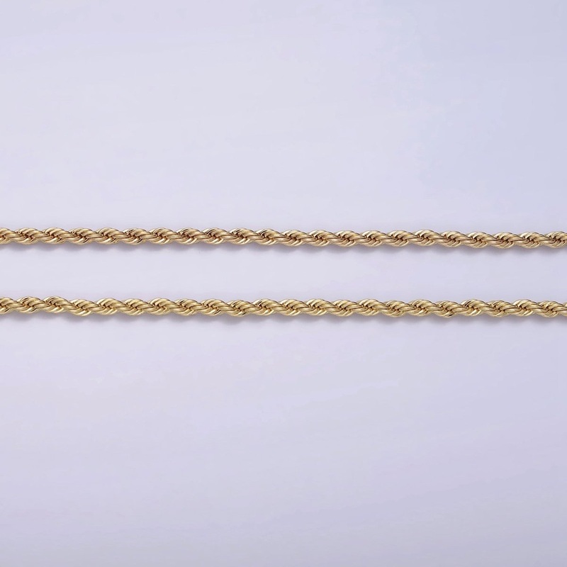 14K Gold Filled 1.8mm Rope 16 Inch, 18 Inch Choker Layering Chain Necklace | WA-2115 WA-2116 Clearance Pricing 16 Inch