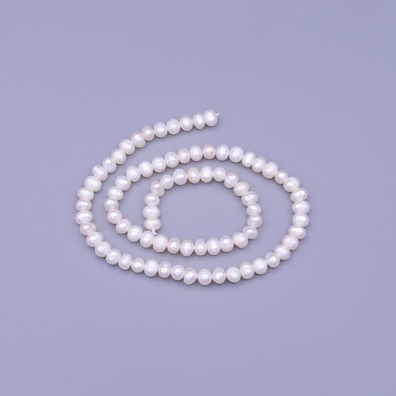 6mm Freshwater Pearl Button 80 Pieces/Strand Jewelry Making Finding Supply | WA-1665 Clearance Pricing