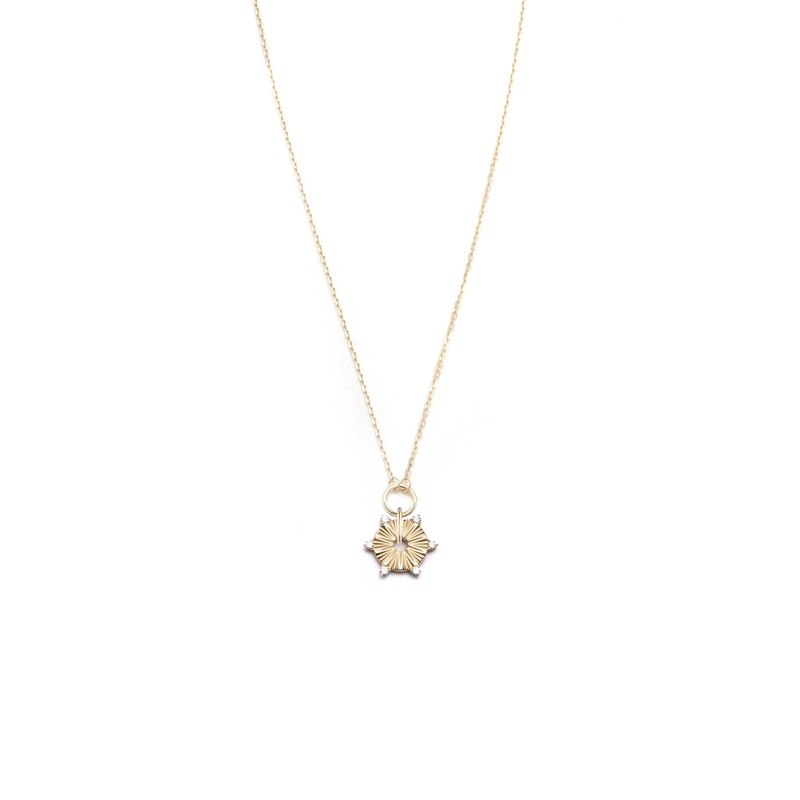 Diamond :  Small Element Disk Drop Necklace